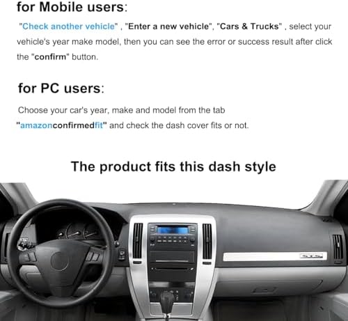 Dash Cover Mat Custom Fit for Cadillac STS Dashboard Pad Cap Carpet Protector K266 (Black)