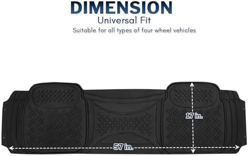 Zone Tech Premium Quality Automotive Rear Universal 1 Piece Runner Mat- All Weather Protection-Perfect for Car, Truck and SUV