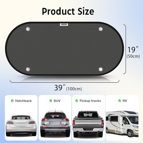 2026 New Upgrade Car Shades for Back Windows Baby 39"x19"(1 Pack),Rear Window Sun Shade,Car Window Shades Can Blocks 99.98% UVR,Sun Shade Windshield,Glare Shield Protection