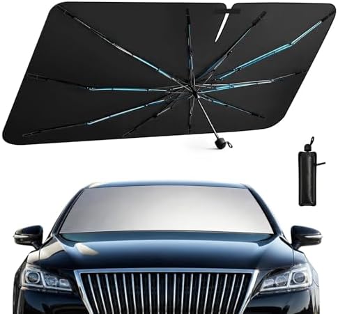 Umbrella Sunshade for Car Windshield - Windshield Sun Shade 2026 Upgraded Foldable 57"x32" - Sunshade for Car Front Window - Protect Interior & Keep Cooler Universal for Car SUV