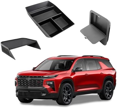 Center Console Organizer Compatible with 2024-2026 Chevy Traverse Accessories, Divider Compartment Tray&Console Bottom Storage Box&Armrest Hidden Insert Tray (Not fit 2024 Traverse Limited)