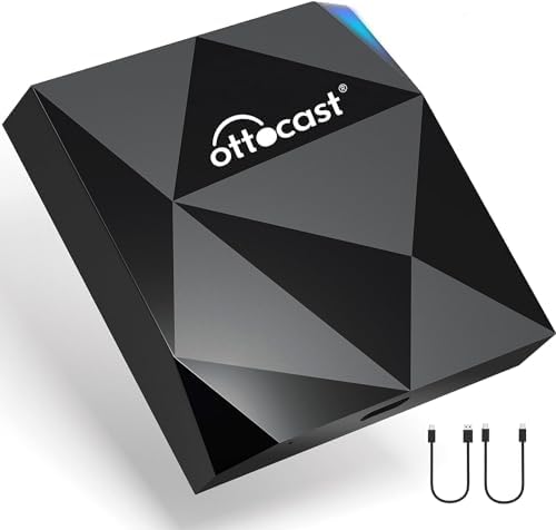 OTTOCAST U2-AIR Wireless CarPlay Adapter for Apple iPhone, Convert Wired to Wireless Plug & Play Dongle 5Ghz WiFi Auto Connect Online Update for iPhone & OEM Wired CarPlay Cars