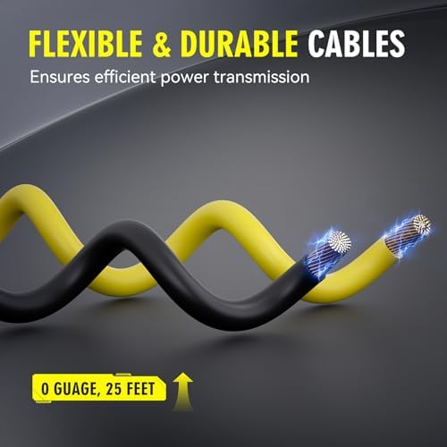 Jumper Cables Heavy Duty, 0 Gauge x 25 Feet