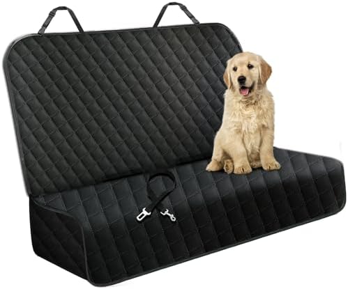 Meolsaek Dog Car Seat Cover for Back Seat, Scratch Proof Nonslip Pet Car Seat Cover, 4 Layers Waterproof Heavy Duty Back Seat Pet Cover for Dogs with Storage Bag (Black)