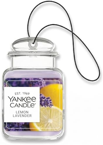 Yankee Candle Car Jar Ultimate Air Freshener, Long Lasting Car Fragrance, Coconut Beach, Lemon Lavender, Sage & Citrus, Wild Orchid (Variety Pack of 4)
