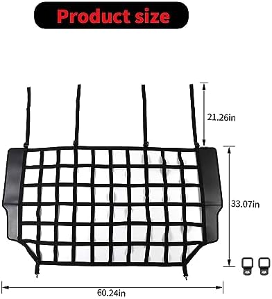 RT-TCZ Car Rear Trunk Organizer Isolation Cargo Net, Mesh Dog Barrier Divider Net for Jeep Wrangler JKU & JLU 4 Door 2007-2023