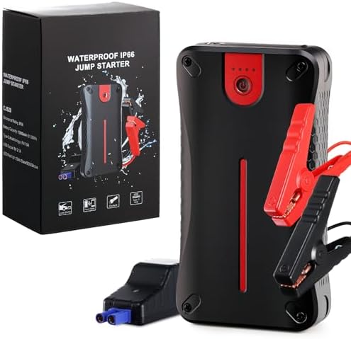 Car Battery Jump Starter, 3000A 12V Jump Starter with USB Quick Charge (UP to 7.0L Gasoline and 5.5L Diesel Engine), Portable Jump Box with 3 Modes Flashlight and Jumper Cable