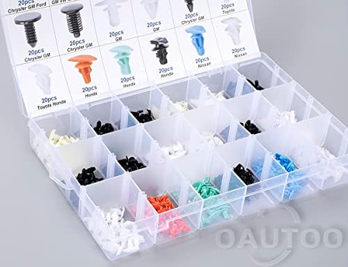 360pcs Weatherstrip Retainer Clips Quick-Select Kit Assortment for Ford GM Chrysler VW Mazda Hyundai Toyota Honda & Nissan