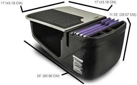 AutoExec GripMaster Car Desk for Your Vehicle Workstation and Mobile Office, Mahogany with Tablet Mount and Phone Mount