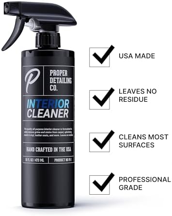 Professional Car Interior Cleaner for Fabric & Leather Seats, Dashboard, Headliner & Carpet - Deep Stain Remover Foam Spray for Auto Detailing - Tesla Seat Compatible