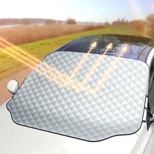 Car Windshield Snow Cover Auto Windshield Protector for Ice and Snow Car Front Snow Ice Protector Cover Winter Windshield Sunshade for Car Outdoor Anti Frost Anti Sun Covers Protection 148x126CM