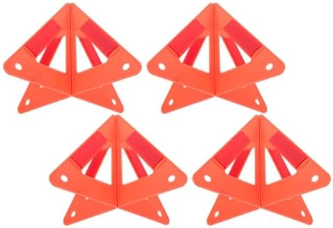 4pcs Red Plastic Emergency Roadside Safety Triangle Sign