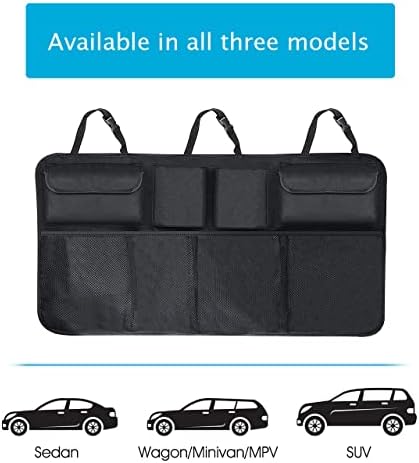 Tianle Car Trunk Organizer and Storage, Backseat Hanging Organizer for SUV, Truck, MPV, Waterproof, Collapsible Cargo Storage Bag with 4 Pockets, Car Interior Accessories (B Large)