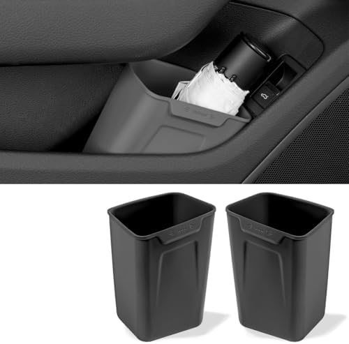 XmuxHai Car Interior Storage Box, Black Silicone Door Side Organizer with Umbrella Holder and Trash Can, Vehicle Accessory (Black)