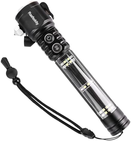 Emergency Flashlight with Window Breaker and Seatbelt Cutter, LED Flashlight, flashlights high lumens,Strobe sos Beacon,Mobile Power,Alarm Rescue,for car,Outdoor,Hiking, Fishing, Dog Walking