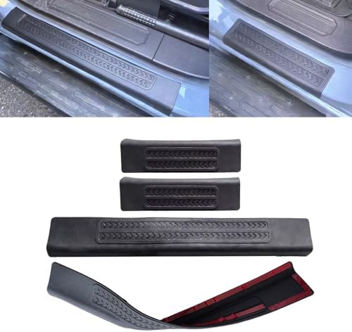 4PCS Door Sill Guards for Ford Bronco 4 Door Exterior Accessories 2021 2022 2023 2024 2025 2026 Anti Scratch Anti-Slip Rubber Door Entry Guards Sill Protectors (Not for Bronco Sport)