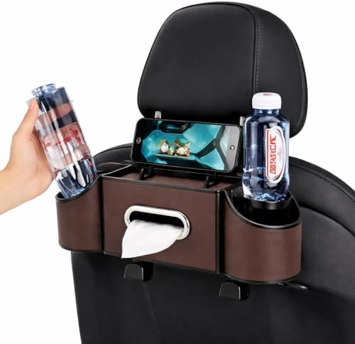 4-in-1 car organizer back seat, Multi-Pocket backseat car cup holder, Universal back seat cup holders for cars, car organization, for Travel & Daily Use (KARTAN)