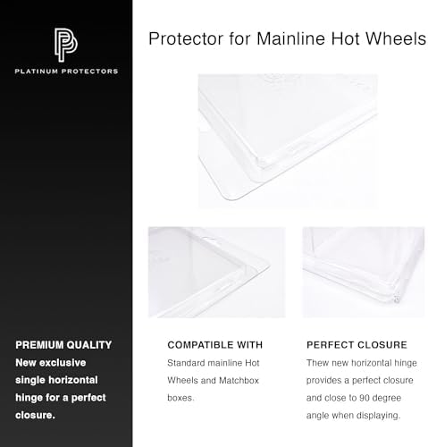 Platinum Protectors Protector Case for Hot Wheels Mainline and Matchbox Cars Clear Plastic Clamshell Blister Display (10 pack)