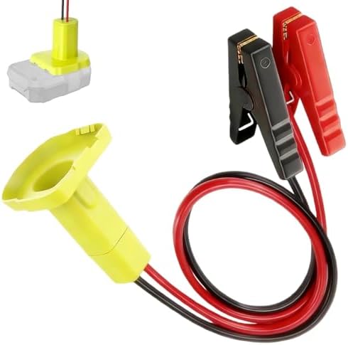 2FT Portable Jumper Starter Cable Adapter Compatible with Ryobi 18V Battery, 12AWG Automotive Booster Power Cord for Car and Light Vehicle Jump Starting