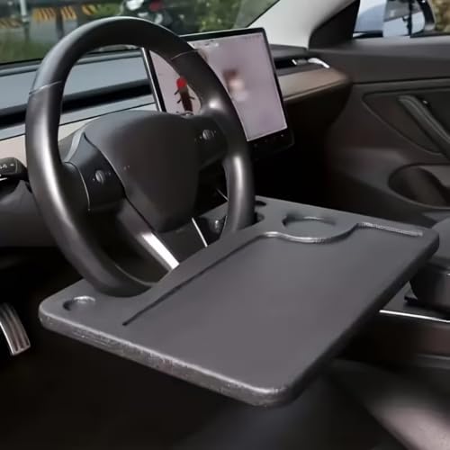 Steering Wheel Desk for Mitsubishi Outlander CW 2012-2021, 2-in-1 Car Tray for Laptop & Food. Heavy Duty ABS Auto Workstation for Eating, Typing & Travel