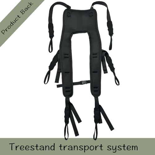Tree Stand Backpack Straps Treestand Transport System Lightweight Universal Climber Carrier Shoulder System Comfortable Deer Hunting Climbing Carrying Pack Fits Most Tree Stands Black