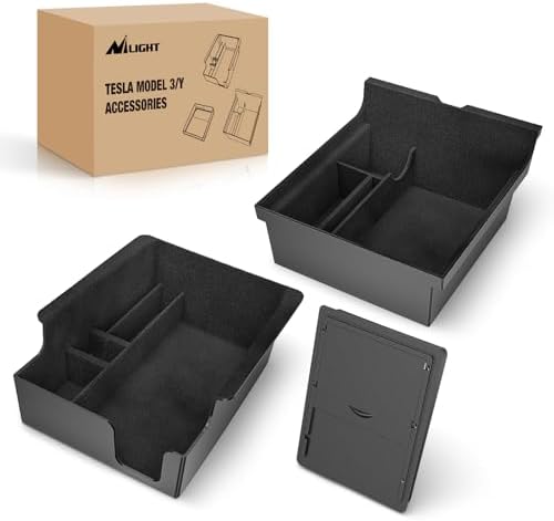 Nilight Tesla Model 3/Y Center Console Organizer, Hidden Storage Box