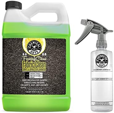 Chemical Guys CWS203 Foaming Citrus Fabric Clean Carpet & Upholstery Cleaner (Works on Car Carpets, Seats, Floor Mats & More), 128 fl oz (1 Gallon) with 16 oz, Spray Bottle (2 Item Bundle)