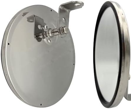 8 Inch Round Convex Mirror Blind Spot Stainless Steel For Truck bus Atv RV Utv "L" Adjustable Bracket 1 Pcs