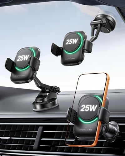 INIU MagSafe Car Mount Charger, Original Qi2.2 Certified 25W Fast Charging