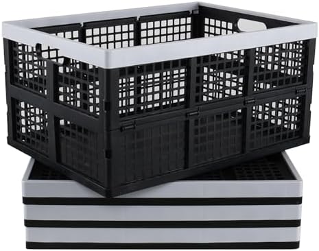 66 L 4 Packs Large Collapsible Storage Crate, Folding Crates