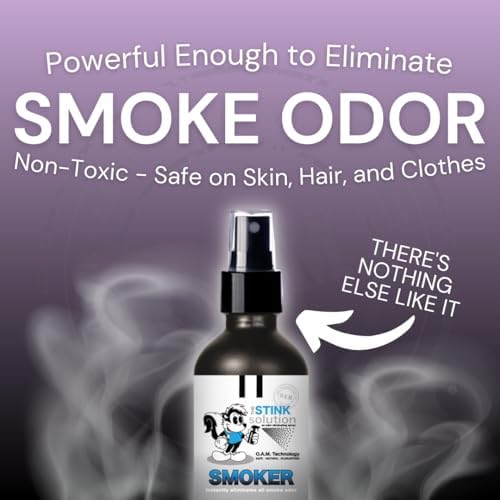 The Stink Solution Smoke Odor Eliminator Spray - Completely Remove Smoke Smell From House, Car, Clothes, Hair, & More - Best Odor Eliminator For Smoke - Bamboo Teak, Sky Blue, & Unscented 4 oz Bottles