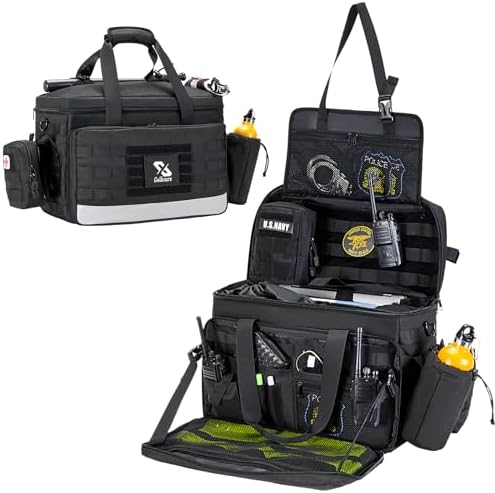 Golkcurx Patrol Bag Law Enforcementt, Front Seat Organizer | Police Gear Bag, Car Organizer for Vehicle Passenger Seat, MOLLE System & Cup Holders