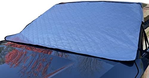 Hyundai Kona Windshield Snow Cover 2018-2023 Custom Fit Windshield Cover for Ice and Snow Frost - Triple-Layer Insulated Waterproof with Elastic Straps and Storage Pouch