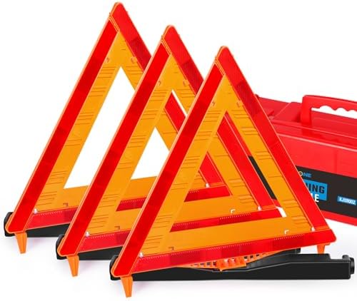 Noone 3 Pack Safety Triangles DOT Approved