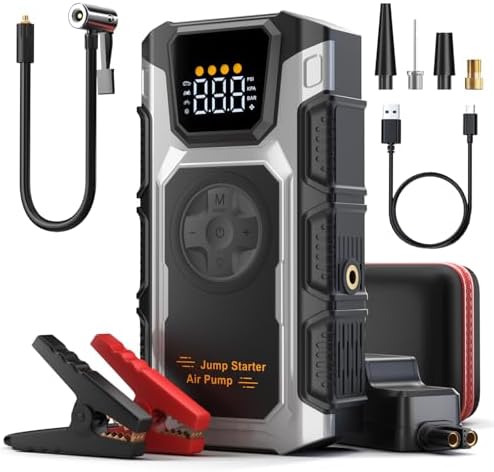 Jump Starter with Air Compressor, 5500A Portable Car Battery Booster