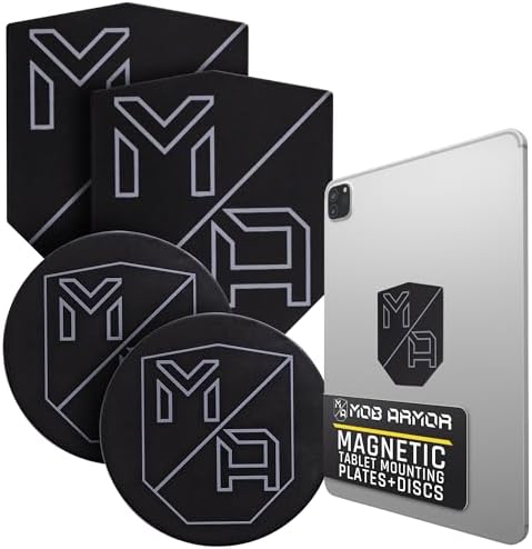 Mob Armor TabNetic Combo Pack - Magnetic Tablet Mounting Solution with Heavy Duty Metal Plate, Adjustable Mounting Disc and Strong 3M VHB Non-Marking Adhesive Magnet Stickers for Car Tablet Mount