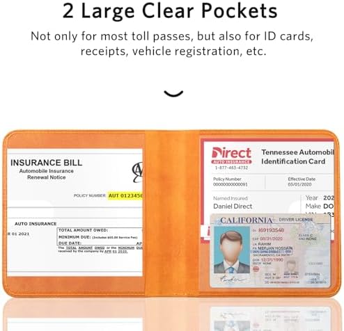 CoBak Car Registration and Insurance Holder for Men and Women | Small Lightweight Vehicle Glove Box Car Organizer, Auto Truck Compartment Case for Essential Document, Driver License