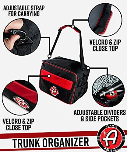 Adam's Polishes Foldable Trunk Organizer Bag - Car Box Organizer Storage For Detailing Products, Accessories, Cleaners, Air Fresheners, Microfiber Towels & More