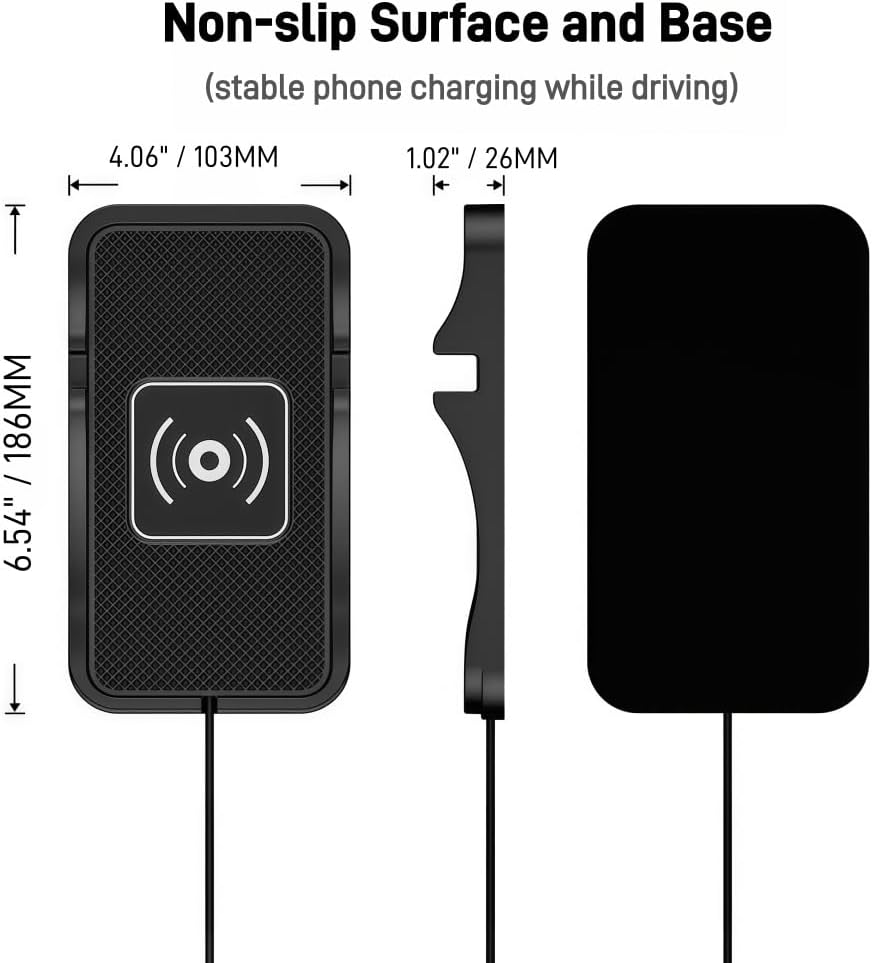Wireless Charger Car Charging Pad for GMC Acadia 2016-2019,15W Fast Wireless Phone Charger,Non Slip Wireless Charging Mat,for Car Desk & Travel,for iPhone Samsung LG,USB