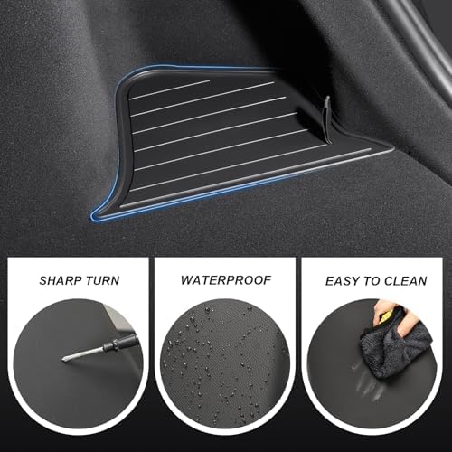 Rear Trunk Organizer Storage Box Compatible with 2025-2026 Tesla Model Y Juniper, TPE Cargo Side Storage Bin with Lids, Waterproof Anti-Rattle Organizer Accessories for Tesla Model Y 5 Seater