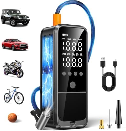 6000mAh Tire Inflator Portable Air Compressor, Air Pump for Car Tires