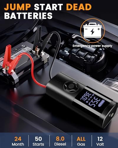 TEMOLA Portable Car Jump Starter with Air Compressor, 150PSI Jump Box