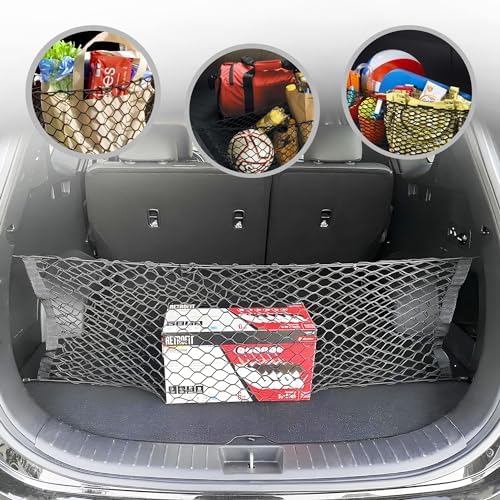 Envelope Style Trunk Mesh Cargo Net for Hyundai Santa FE SE SEL 2021-2026 - Car Accessories - Premium Trunk Organizers and Storage - Cargo Net for SUV - Vehicle Carrier Organizer for Hyundai Santa Fe