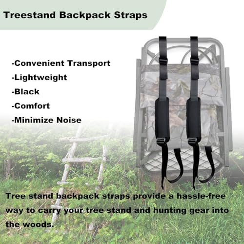Tree Stand Backpack Straps and Utility Straps Deer Hunting Accessories Tree Stand Holding Climbing Transport System Hunting Backpack Treestand Carrying Stabilizer Strap Lightweight 4PCS
