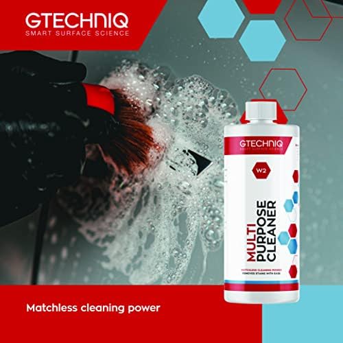 Gtechniq W2 Multi-Purpose Cleaner for Cars, 17 fl oz | Effectively Removes Stubborn Food, Grease, Pen & Soil Stains from All Surfaces, Works on Carpet, Tires, Engine Bays & Fabric