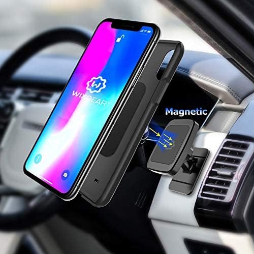 (2 Pack Universal Stick On Dashboard Magnetic Phone Car Mount, for Cell Phones and Mini Tablets with Fast Swift-snap Technology, (Newer Bigger Model)
