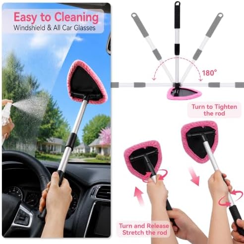 Car Interior & Windshield Cleaner Tool, 16Pcs Car Detailing Kit