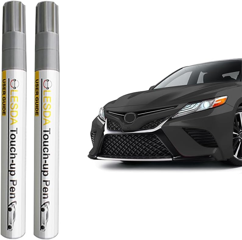 Universal Car Touch Up Paint Pen - 2 Pack Car Scratch Remover Pen for Most Automotive Paints - Fast & Easy Chip Car Scratch Remover for Cars, Trucks, SUVs (Gloss Black)
