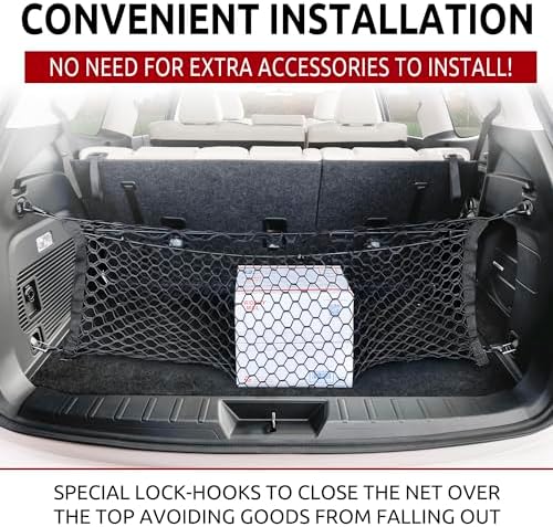 Envelope + Floor Style Elastic Trunk Mesh Cargo Net for Subaru Ascent 2019-2025 - Premium Trunk Organizers and Storage - Luggage Net for SUV - Best Car Organizer for Subaru Ascent