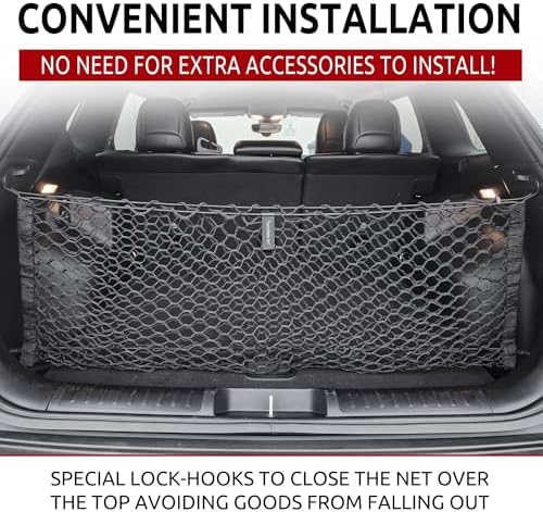 Envelope Style Elastic Trunk Mesh Cargo Net for Jeep Cherokee Latitude Limited 2019-2025 - Premium Trunk Organizers and Storage - Luggage Net for SUV - Best Car Organizer for Jeep Cherokee